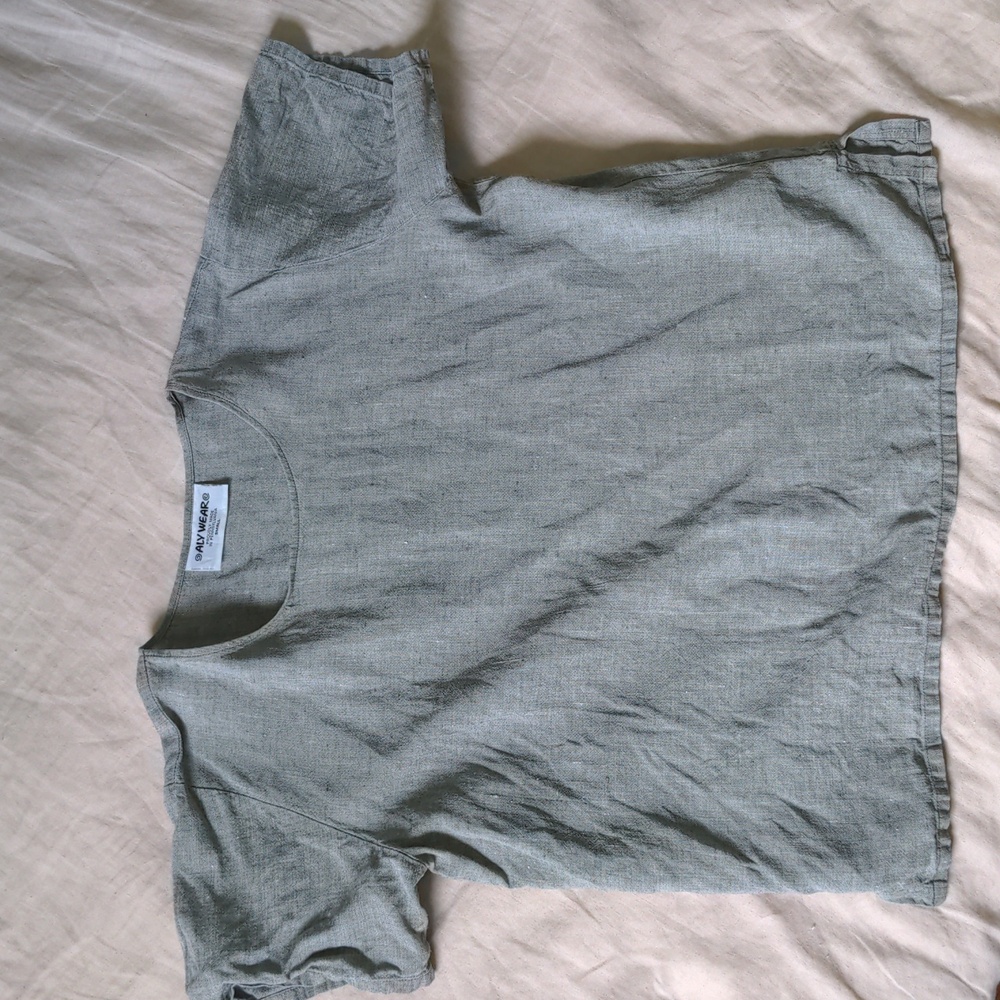 Vintage linen top oversized S/M